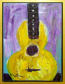 Kim Simmonds Yellow Guitar 24x18  framed 26x20.jpg (2270748 bytes)